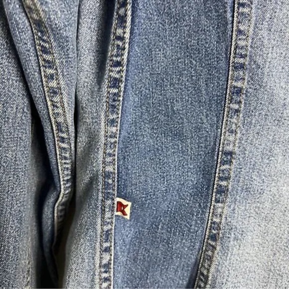 Vintage Open Clips Brazil Denim Jean Jacket Womens Medium Fitted Style Blue - Picture 11 of 12